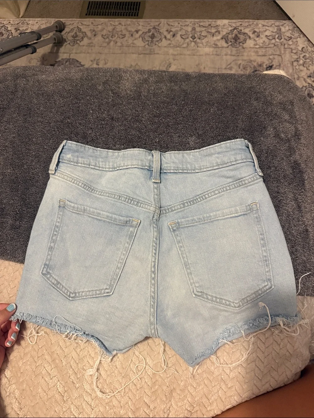 Old Navy Light Blue Distressed Denim Shorts